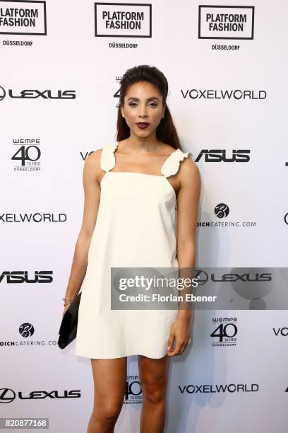 Julia Steyns attends the 3D Fashion Presented By Lexus/Voxelworld show during Platform Fashion July 2017 at Areal Boehler on July 22, 2017 in...