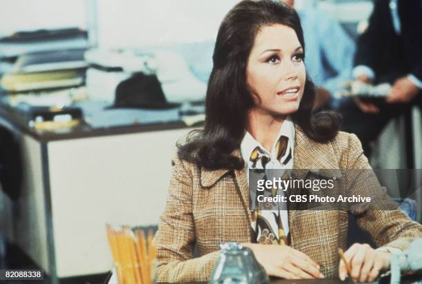 Mary Tyler Moore as Mary Richards in the first episode, “Love Is All Around.” Image dated June 30, 1970. Air date September 19, 1970.