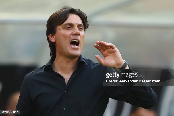 Vinzenzo Montella, head coach of Milan reacts during the International Champions Cup Shenzen 2017 match between Bayern Muenchen and AC Milan at on...