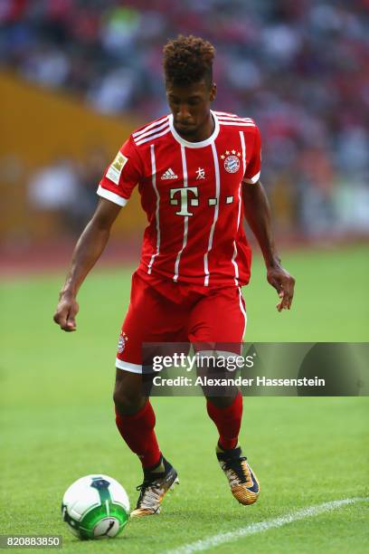 Kingsley Coman of Muenchen runs with the ball during the International Champions Cup Shenzen 2017 match between Bayern Muenchen and AC Milan at on...