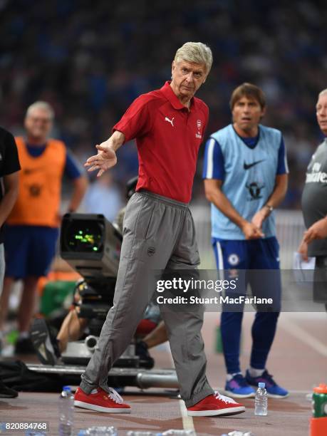 Arsenal manager Arsene Wenger during the pre season friendly between Arsenal and Chelsea at the Birds Nest on July 22, 2017 in Beijing, .