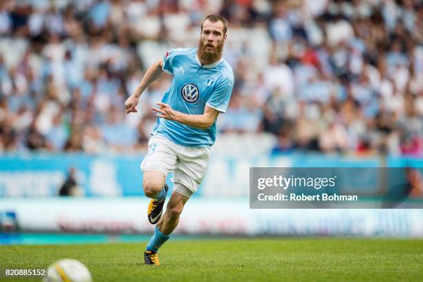 Jo Inge Berget of Malmo FF during the Allsvenskan match between Malmo FF and Jonkopings Sodra IF at Swedbank Stadion on July 22, 2017 in Malmo,...