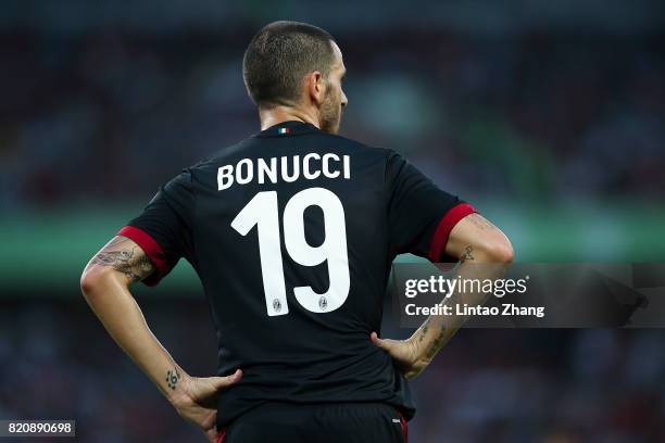 Leonardo Bonucci of AC Milan looks on during the 2017 International Champions Cup China match between FC Bayern and AC Milan at Universiade Sports...