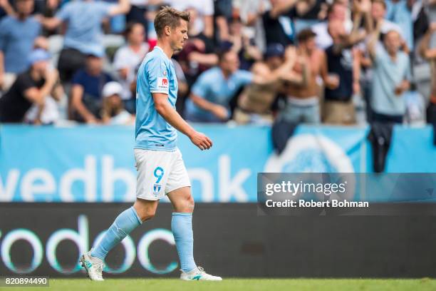 Markus Rosenberg of Malmo FF during the Allsvenskan match between Malmo FF and Jonkopings Sodra IF at Swedbank Stadion on July 22, 2017 in Malmo,...