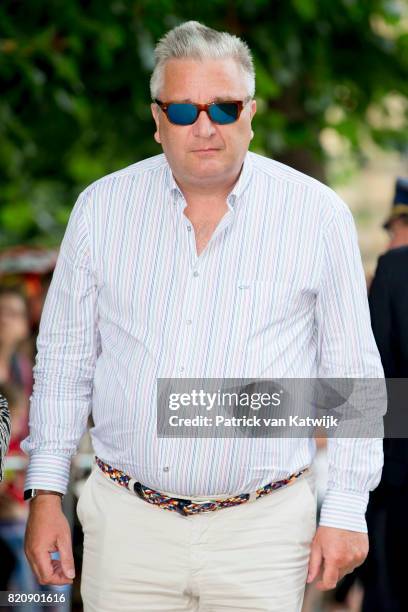 Prince Laurent of Belgium attends the festivities in the Warandepark on the occasion of the Belgian National Day in the Cathedral on July 21, 2017 in...