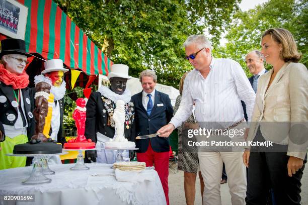 Prince Laurent of Belgium and Princess Claire of Belgium attend the festivities in the Warandepark on the occasion of the Belgian National Day in the...