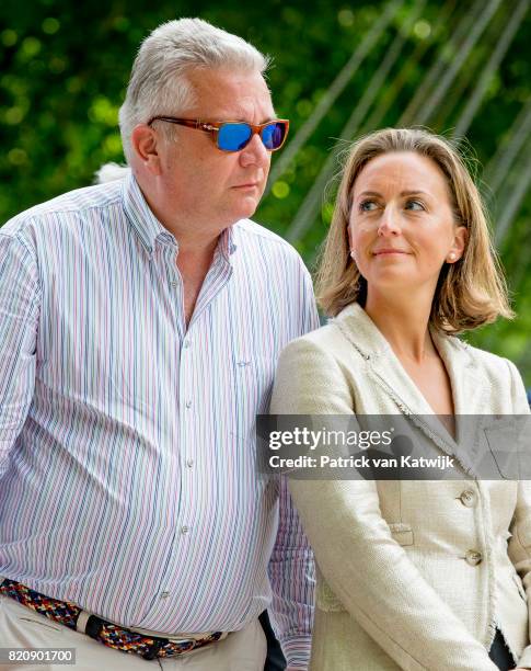 Prince Laurent of Belgium and Princess Claire of Belgium attend the festivities in the Warandepark on the occasion of the Belgian National Day in the...