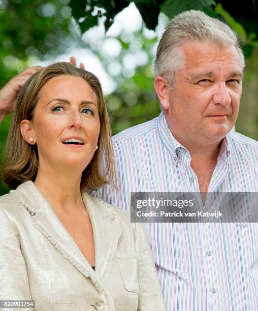 Prince Laurent of Belgium and Princess Claire of Belgium attend the festivities in the Warandepark on the occasion of the Belgian National Day in the...