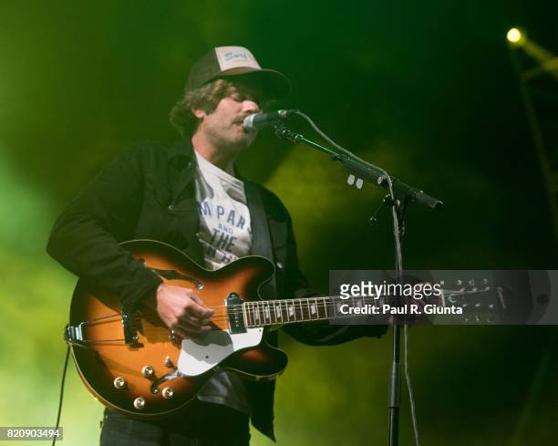 Neil Halstead of Slowdive performs on stage during Day 1 of FYF Fest 2017 on July 21, 2017 in Los Angeles, California.