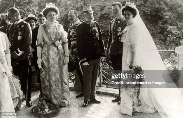 Emperor Francis Joseph I, of Austria : The Emperor at the wedding of archduke Carl Francis Joseph with princess Zita of Bourbon-Parma in the Castle...