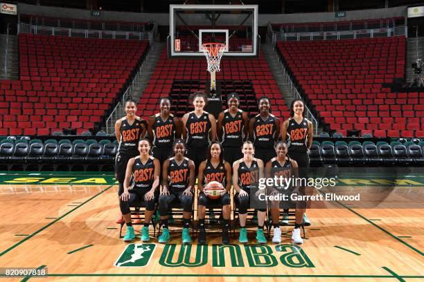 The Eastern Conference All-Stars Alyssa Thomas, Tina Charles, Stefanie Dolson, Jonquel Jones, Elizabeth Williams, Candice Dupree Layshia Clarendon,...