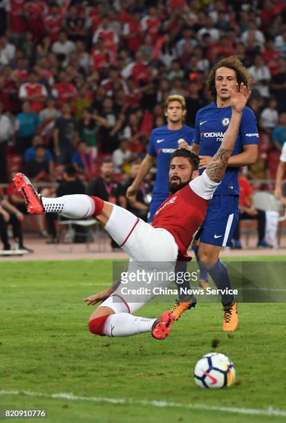 Olivier Giroud of Arsenal in action during a friendly match between Chelsea and Arsenal at Birds Nest on July 22, 2017 in Beijing, China.