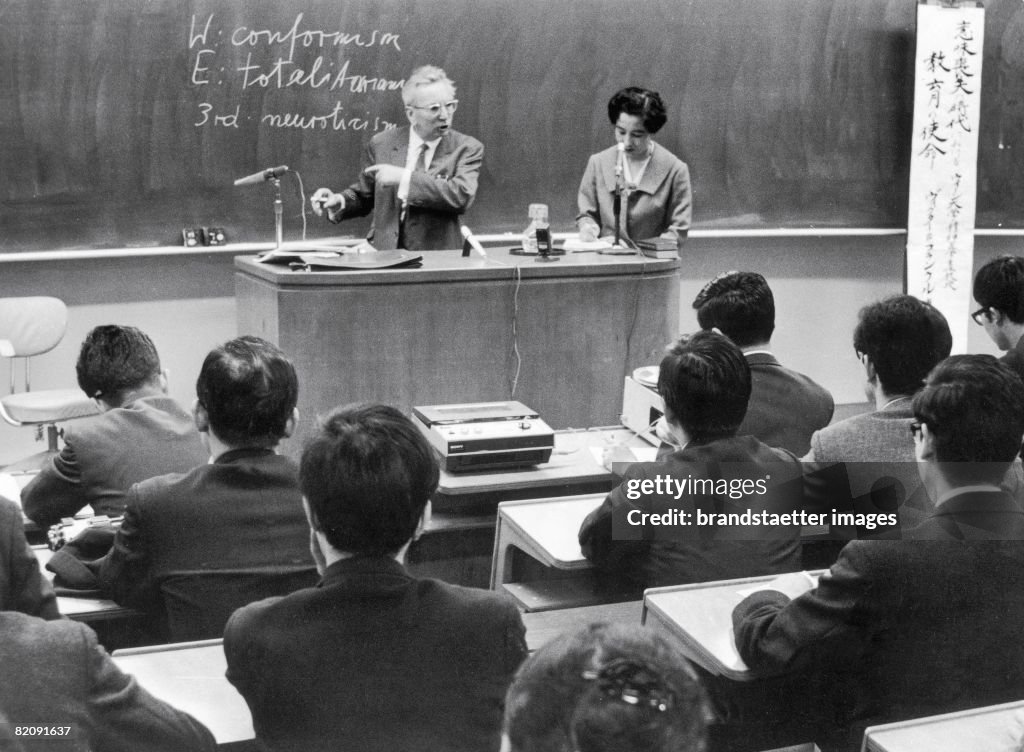 Viktor Frankl at a lecture in Tokyo, Japan, Photograph, 1969