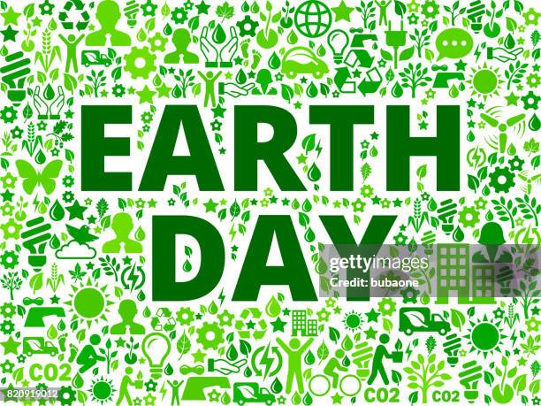 earth day environmental conservation vector icon pattern - business icon collage stock illustrations
