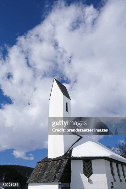 The evangelic Mount of Olives church in Kitzbuehel, which was finished after plans by Clemens Holzmeister in 1960, Photograph, Tyrol, Austria, Around...