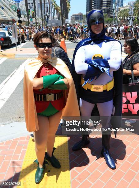 Batman and Robin are seen on July 21, 2017 at Comic Con in San Diego, CA.