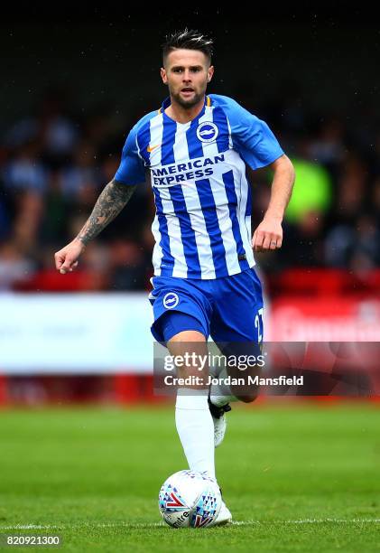 Uwe Hunemeier of Brighton in action during the Pre Season Friendly match between Crawley Town and Brighton & Hove Albion at Broadfield Stadium on...