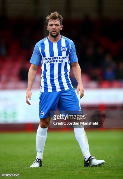 Dale Stephens of Brighton in action during the Pre Season Friendly match between Crawley Town and Brighton & Hove Albion at Broadfield Stadium on...