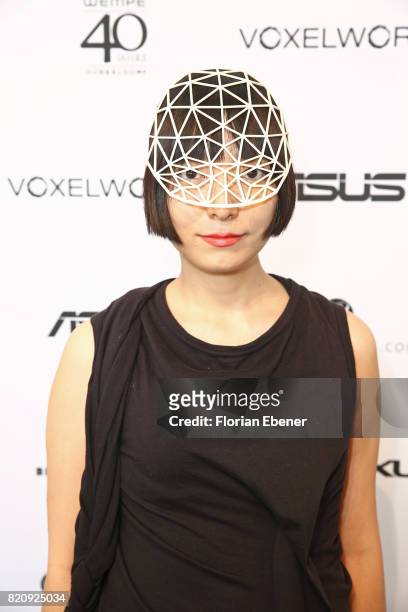 Designer Heidi Lee wearing one of her creations attends the 3D Fashion Presented By Lexus/Voxelworld show during Platform Fashion July 2017 at Areal...