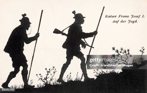 Emperor Franz Josef I, hunting, Silhouette by Olga Koch, Austria, around 1910 [Kaiser Franz Josef I, auf der Jagd, Silhouette von Olga Koch,...