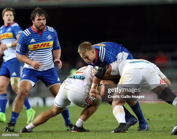 Pieter-Steph du Toit of the Stormers during the Super Rugby Quarter final between DHL Stormers and Chiefs at DHL Newlands on July 22, 2017 in Cape...