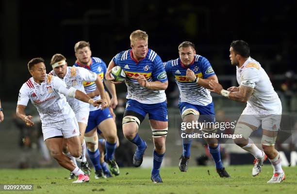 Pieter-Steph du Toit of the Stormers during the Super Rugby Quarter final between DHL Stormers and Chiefs at DHL Newlands on July 22, 2017 in Cape...