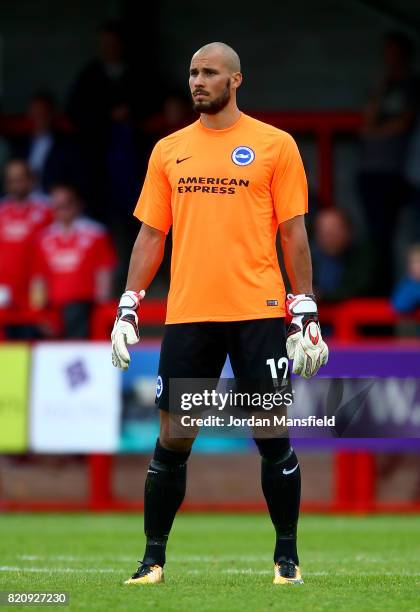 Niki Maenpaa of Brighton during the Pre Season Friendly match between Crawley Town and Brighton & Hove Albion at Broadfield Stadium on July 22, 2017...