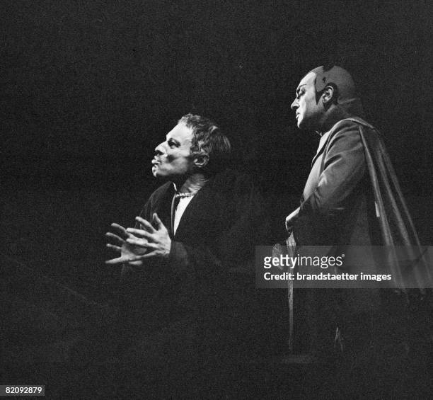 Thomas Holtzmann and Will Quadflieg in Johann Wolfgang von Goethe's Faust at the Burgtheater, Vienna, Photography, 1967 [Thomas Holtzmann und Will...