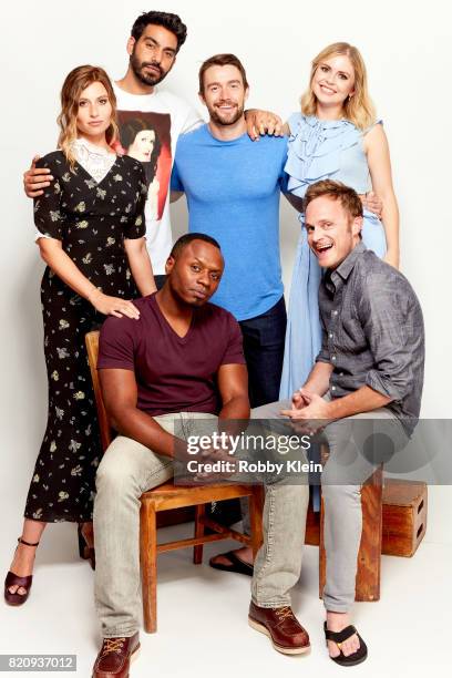 Actors Aly Michalka, Rahul Kohli, Malcolm Goodwin, Robert Buckley, Rose McIver and David Anders from CW's 'iZombie' pose for a portrait during...