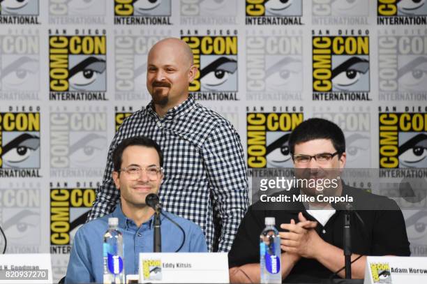 Writer/producers Edward Kitsis, David H. Goodman and Adam Horowitz attend ABC's "Once Upon A Time" panel during Comic-Con International 2017 at San...