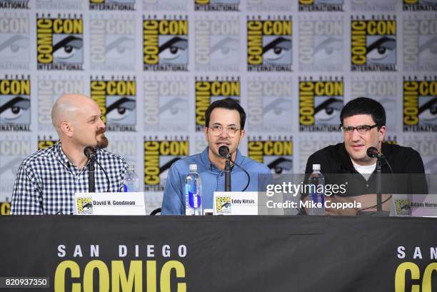 Writer/producers David H. Goodman, Edward Kitsis and Adam Horowitz attend ABC's "Once Upon A Time" panel during Comic-Con International 2017 at San...