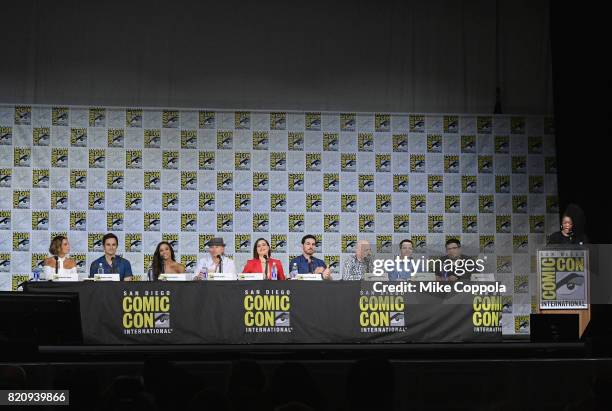 Actors Gabrielle Anwar, Andrew J. West, Dania Ramirez, Robert Carlyle, Lana Parrilla, and Colin O'Donoghue, writer/producers David H. Goodman, Edward...