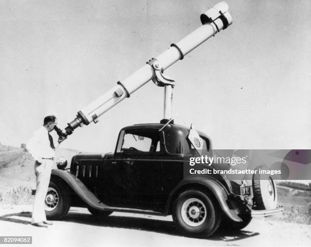 The biggest mobile telescope of the world, California, Photograph, 1933 [Das gr??te mobile Teleskop der Welt, Kalifornien, Photographie, 1933]