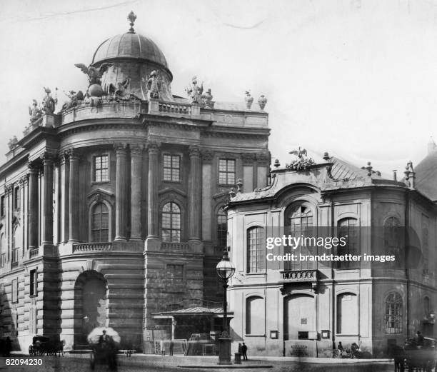 The old Burgtheater and the Spanish Court Riding School, Michaelerplatz, Vienna, Austria, Photograph [Das alte Burgtheater und die Hofreitschule am...