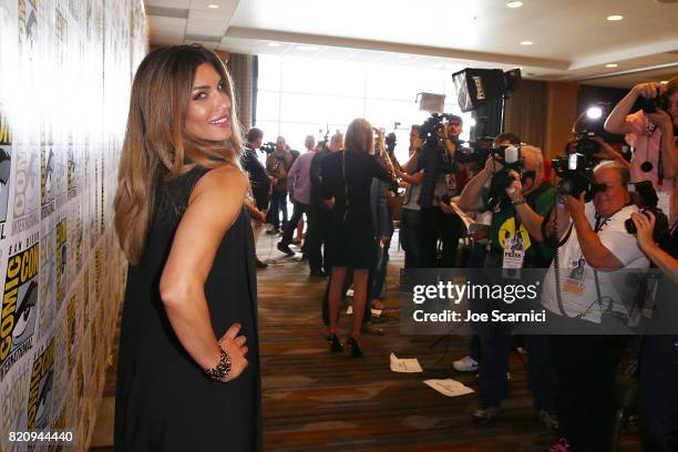 Juliana Harkavy arrives at the "Arrow" press line at Comic-Con International 2017 on July 22, 2017 in San Diego, California.