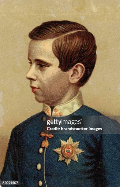 Crownprince Rudolph, Lithograph around 1870 [Portrait des Kronprinzen Rudolf in seinen Jugendjahren, Lithographie um 1870]