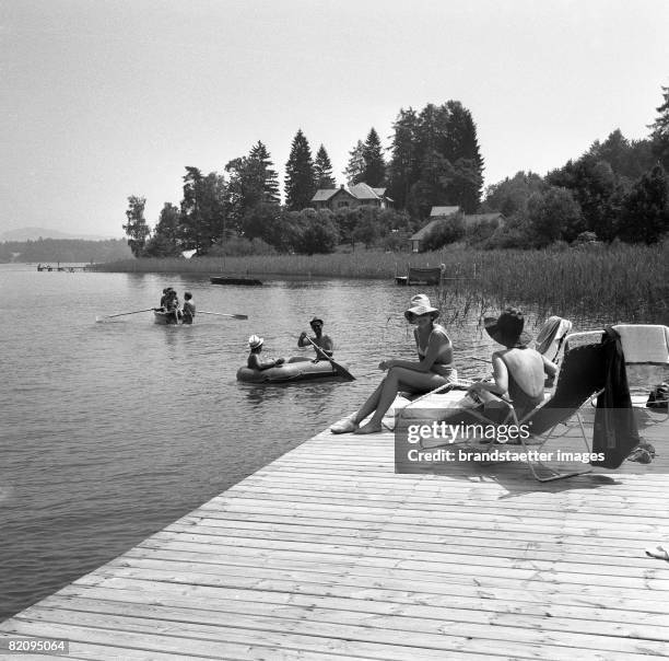 The southern shore of Maria Woerth, Lake Woerthersee , Carinthia, Austria, Photograph, July 1967 [S?dufer von Maria W?rth am W?rthersee, K?rnten,...