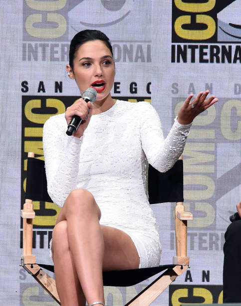 Actor Gal Gadot attends the Warner Bros. Pictures Presentation during Comic-Con International 2017 at San Diego Convention Center on July 22, 2017 in...