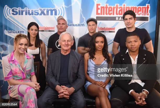 Tala Ashe, Dominic Purcell, Nick Zano, Victor Garber, Caity Lotz, Brandon Routh, Maisie Richardson-Sellers and Franz Drameh attend SiriusXM's...