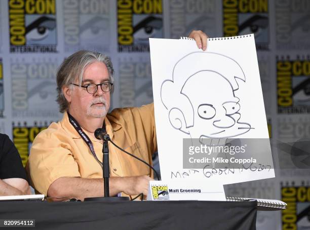 Writer/producer Matt Groening attends "The Simpsons" panel during Comic-Con International 2017 at San Diego Convention Center on July 22, 2017 in San...