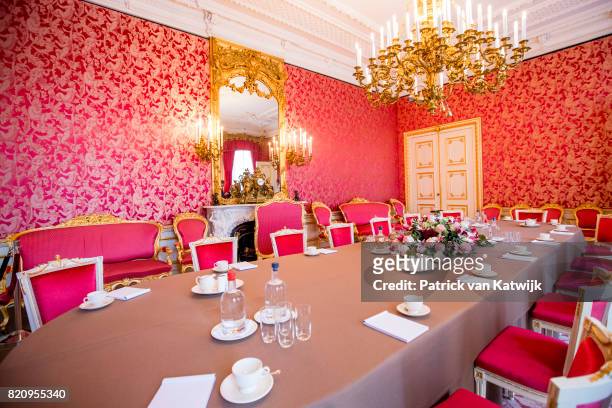 The Putti Room where the King and his staff have their weekly meeting with their staff in Palace Noordeinde on July 22, 2017 in The Hague,...