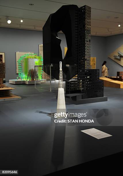 Model of "World Trade Center Tower 1 New York, Project 2003" by Guy Nordenson and Associates and Skidmore Owings & Merrill, is displayed with other...