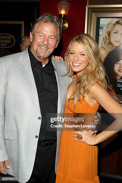 Actress Blake Lively and her father actor Ernie Lively attend the world premiere of "The Sisterhood Of The Traveling Pants 2" presented by Warner...