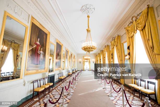 The Gallery room in Palace Noordeinde on July 22, 2017 in The Hague, Netherlands. Palace Noordeinde is the office of King Willem-Alexander and Queen...