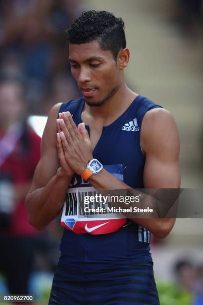 Wayde van Niekerk of South Africa ahead of his 400m men's race during the IAAF Diamond League Meeting Herculis on July 21, 2017 in Monaco, Monaco.