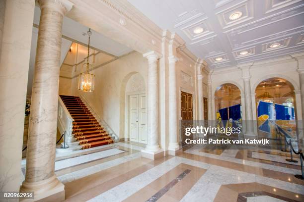 The Vestibule room in Palace Noordeinde on July 22, 2017 in The Hague, Netherlands. Palace Noordeinde is the office of King Willem-Alexander and...