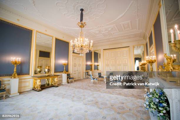 The Balcony room in Palace Noordeinde on July 22, 2017 in The Hague, Netherlands. Palace Noordeinde is the office of King Willem-Alexander and Queen...
