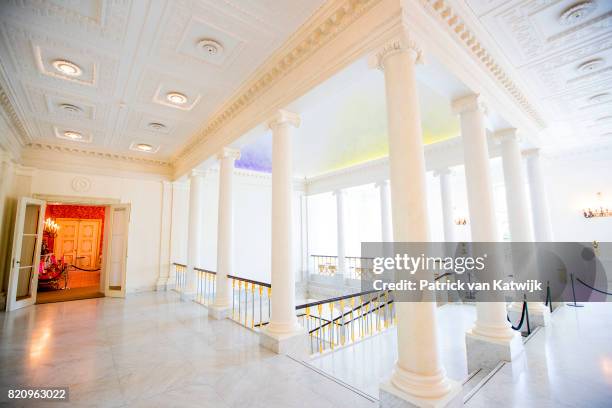 The Queen's stairs room in Palace Noordeinde on July 22, 2017 in The Hague, Netherlands. Palace Noordeinde is the office of King Willem-Alexander and...