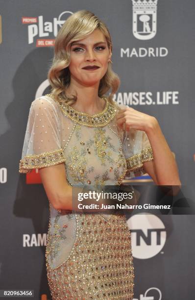 Actress Amaia Salamanca attends the 'Platino Awards 2017' photocall at La Caja Magica on July 22, 2017 in Madrid, Spain.