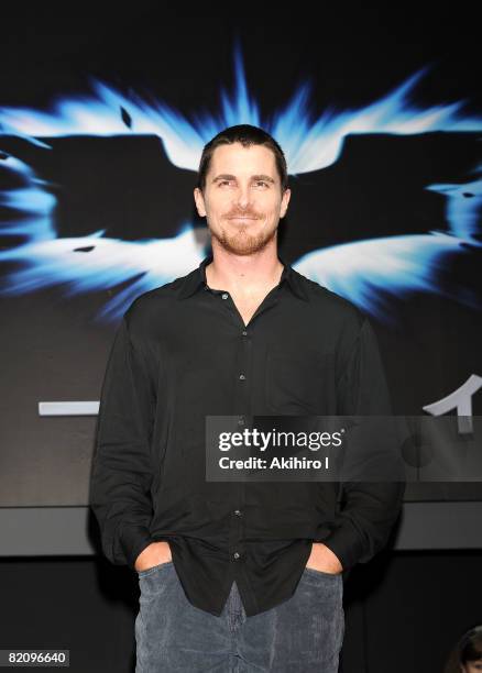 Actor Christian Bale attends "The Dark Knight" Press Conference at Grand Hyatt Tokyo on July 29, 2008 in Tokyo, Japan. The film will open on August 9...